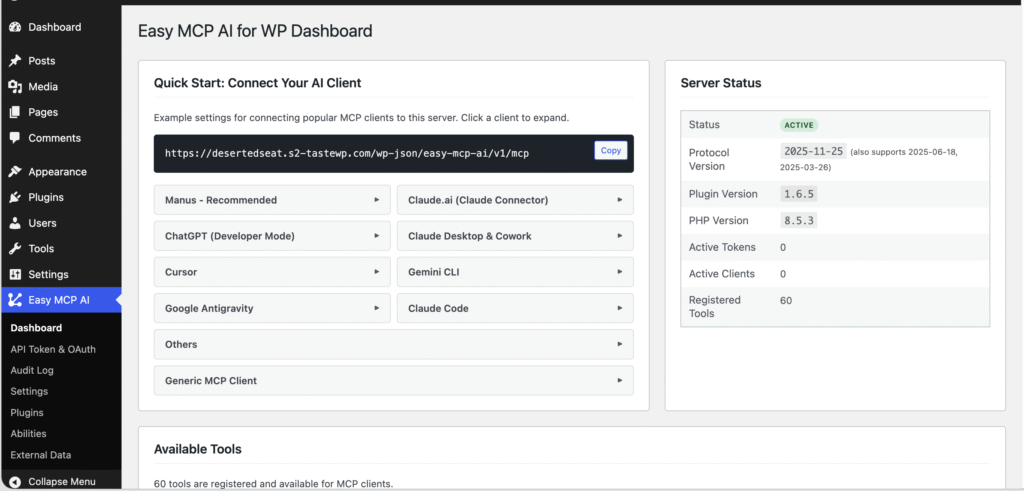5 Best AI WordPress Plugins Worth Considering in 2026 Easy MCP AI Plugin Interface for WordPress